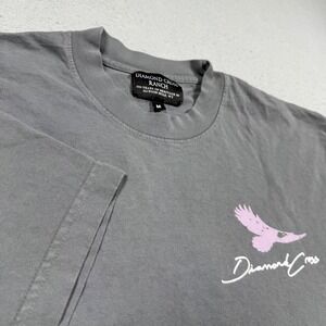 Diamond Cross Ranch Jackson Hole Wyoming Graphic T-Shirt Gray Pink Eagle Mens M
